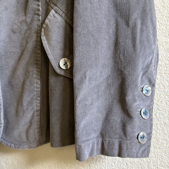J. Jill Gray Cotton Spandex Corduroy Blazer Jacket Size M Medium Oversized - Picture 4 of 8